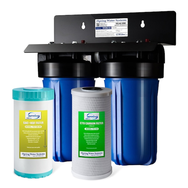 Ispring 2-Stage Whole House Water Filtration System with KDF+GAC filter WGB21B-KS - main